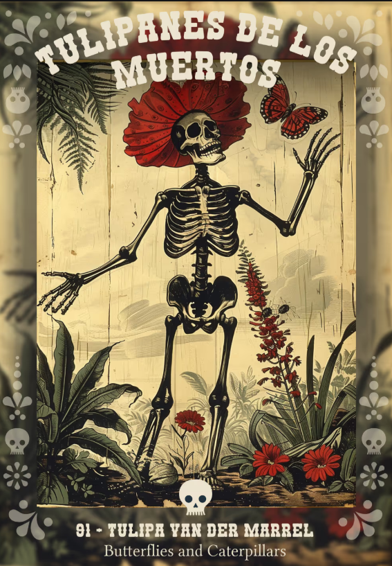 NinetynineTNFTs's tweet image. 💀 91 – Tulipa van der Marrel (Butterflies and Caterpillars)
She fluttered through life, danced with butterflies, and now she grooves with the ghosts - buzzing all the way!
👉 rarible.com/ADuaras/collec…
@FlowersDaily_ @EnMexicoMagico @useteller