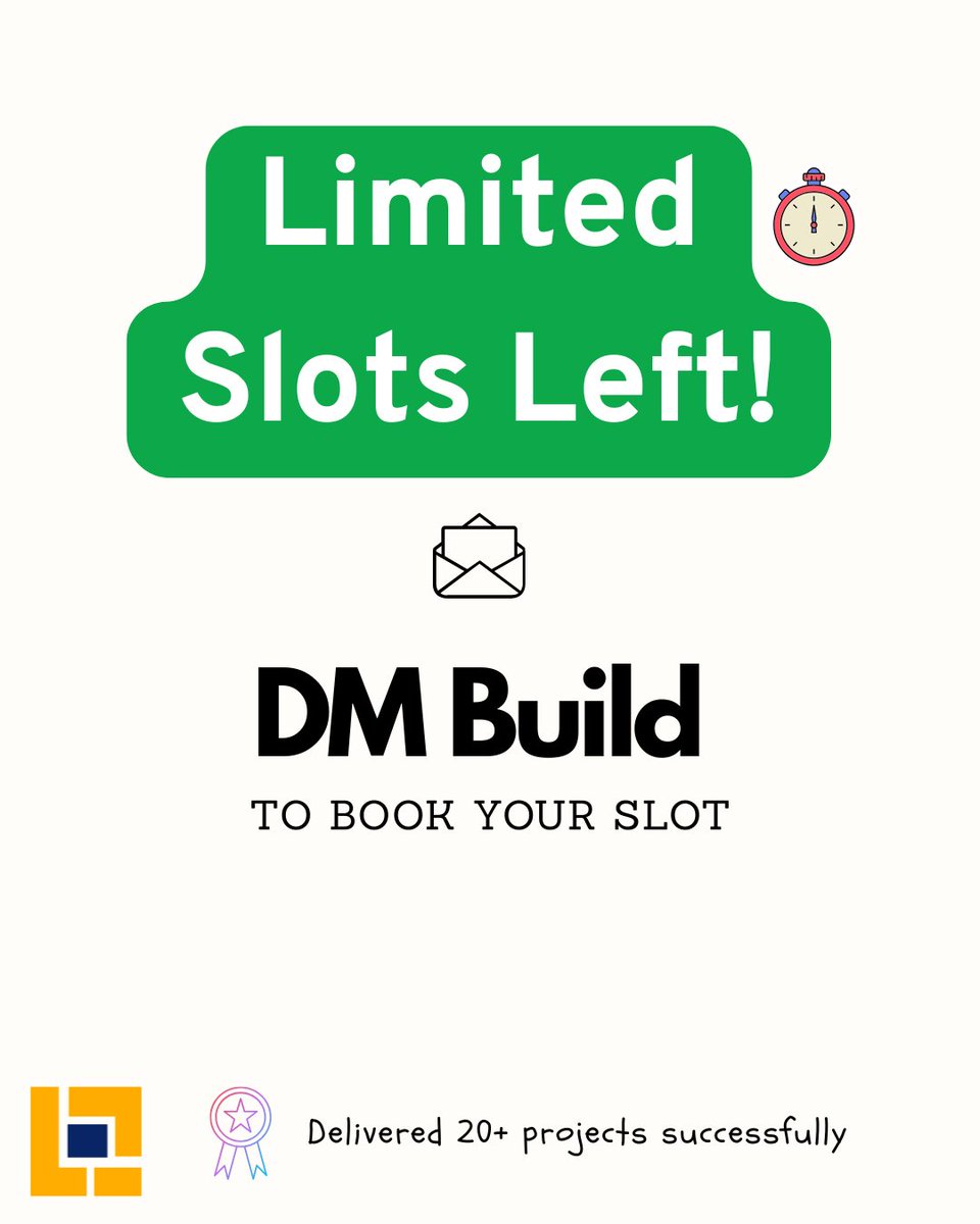 codemiddlewares's tweet image. Got a killer idea for a mobile app or web app?
We build MVPs in just 2 weeks.
Only 2 slots left this month.
DM “Build” to grab yours. 💬