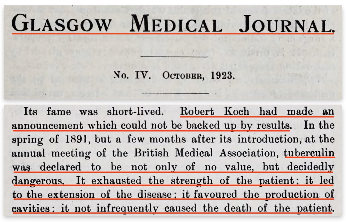 Aldhissla45's tweet image. Robert Koch was a fraud who introduced a deadly “cure” for tuberculosis, despite not having any evidence of efficacy.
As a result, many patients were injured and died.
pmc.ncbi.nlm.nih.gov/articles/PMC59…