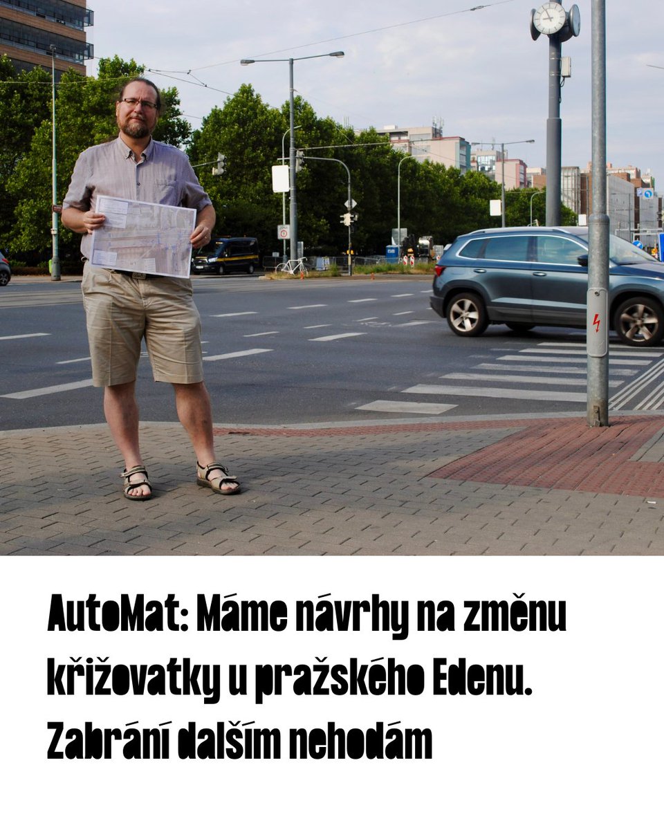 🚲 Eden na kole bezpečněji? Máme konkrétní návrhy.
Křižovatka u Edenu byla loni na podzim místem tragické nehody. Náš tým LABu teď připravil 3 varianty bezpečnějšího řešení a poslal je magistrátu a MČ Prahy 10.  Podrobnosti + výkresy: auto-mat.cz/41750/automat-…
