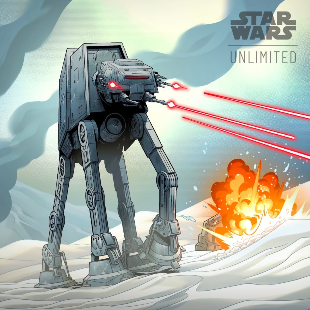 kyleP_Art's tweet image. New Star Wars Unlimited art reveal! 馃槉
Here鈥檚 a card that I worked on for the upcoming Intro: Battle Hoth beginner player set of @UnlimitedFFG This set is releasing this October! #starwars #starwarsunlimited #tcg #lucasfilm #fantasyflightgames #atat #atatwalker #hoth #art