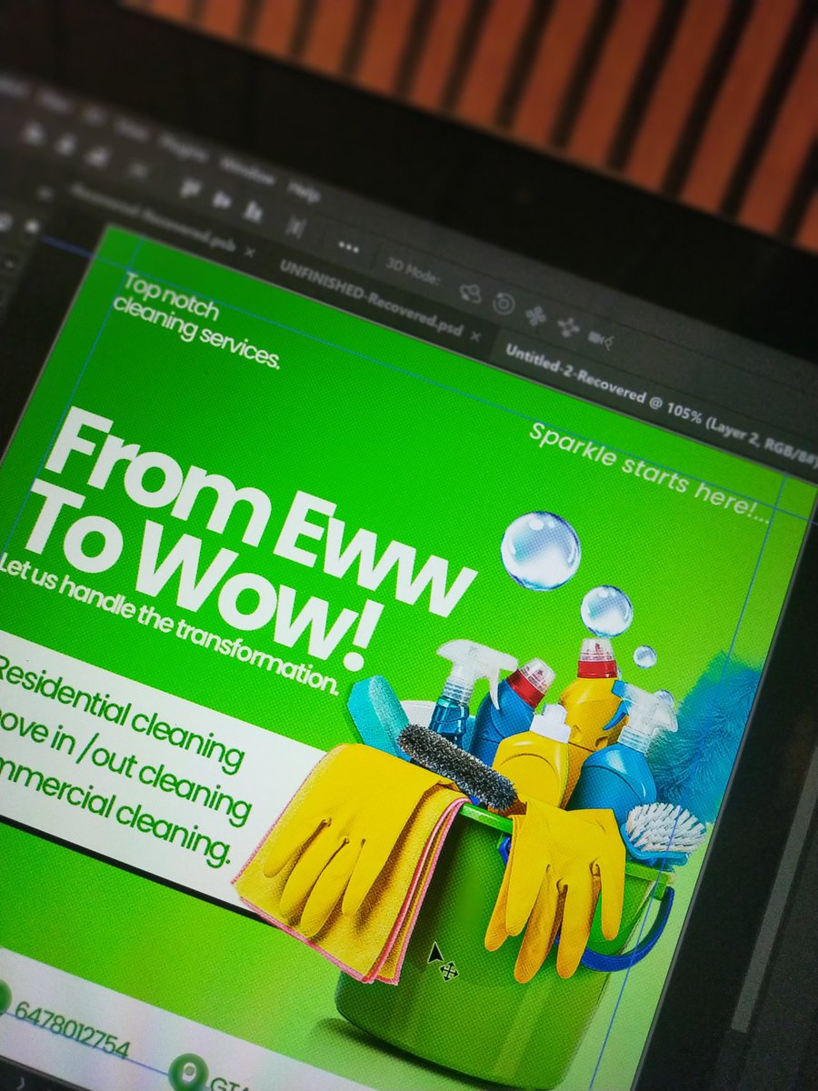 Drixxx_1's tweet image. From Eww to WOW! 🧼✨
Client brief→Concept→Design execution.
Told a cleaning story with color, hierarchy, and a splash of fun.💚
Open for gigs & collaborations let’s bring your ideas to life!
Full JPEG drops this evening.
What are you working on?