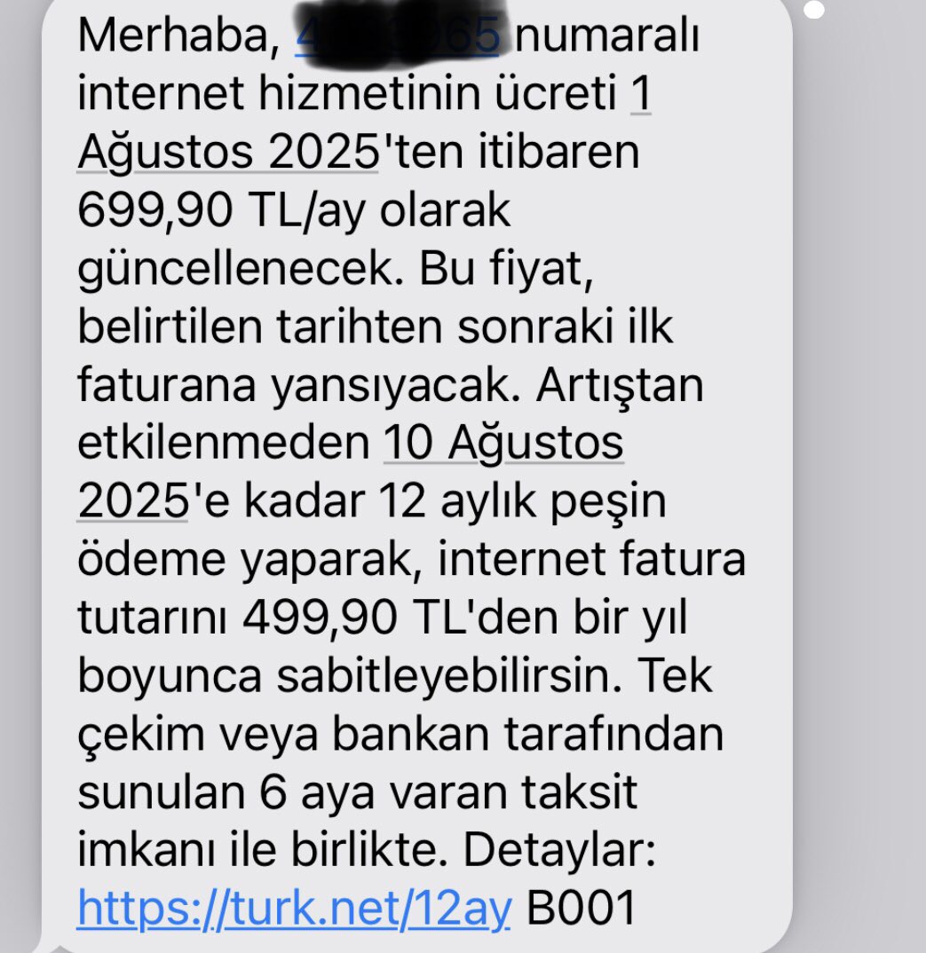 Erkan150715's tweet image. 6 ay önce 510 tl diye bağlattığım #turknet bağlantı ücreti diye 5 ay boyunca 648 tl aldı.
Bugünki mesaj ile 699.90 tl olacakmış bu nası bir soygun
#turknet #internet  #tüketicihakemheyeti
#insanhakları #türkiye