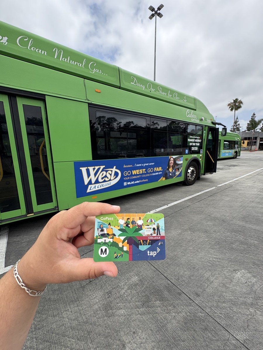 CulverCityBus's tweet image. Free Public Transit for @westlacollege students through September 30, 2025! The GoPass enables students to ride all buses and trains operated by Culver CityBus, @metrolosangeles & participating transit agencies completely free of charge!
For more info: metro.net/gopass