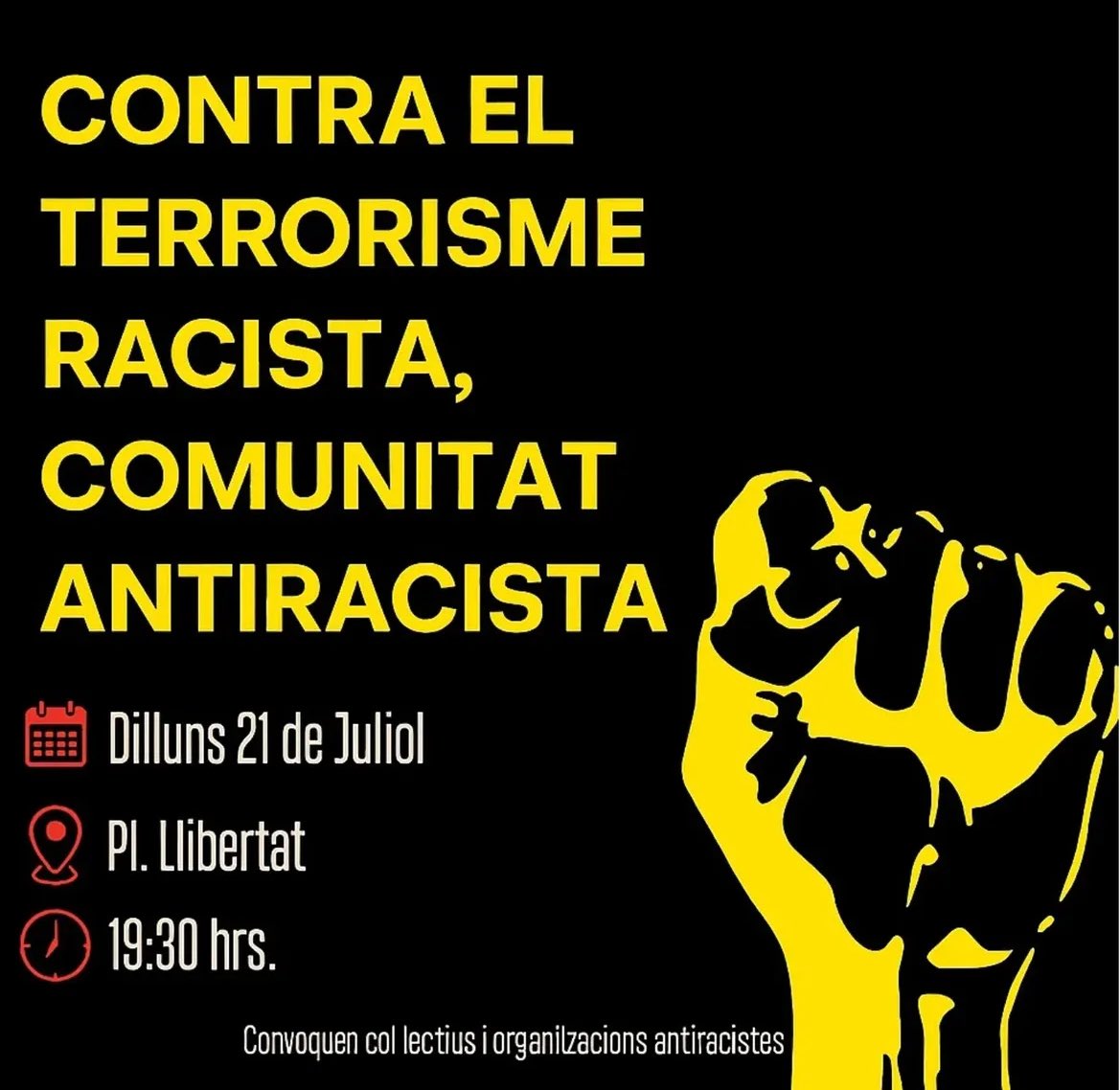 🔴⚫️ Davant l’onada reaccionaria, ens trobaran de cares!
Ens sumem a la convocatòria del dilluns a plaça Llibertat!
