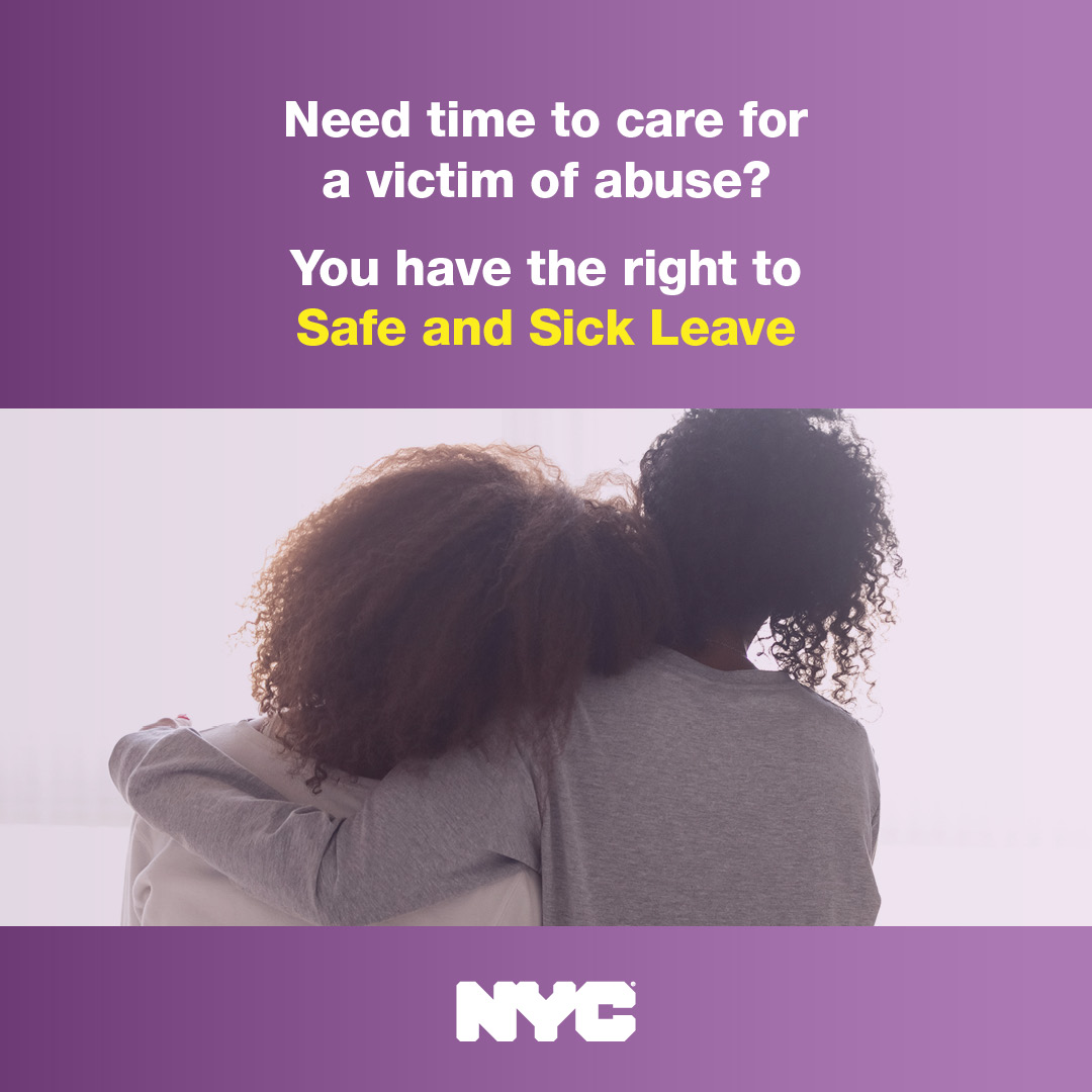 helloDCWP's tweet image. In time of crisis, you may be a survivor’s much needed support network. Know that you have the right to use #SafeLeave to help a family member take safety measures because of domestic violence.
Know your worker rights: nyc.gov/worker