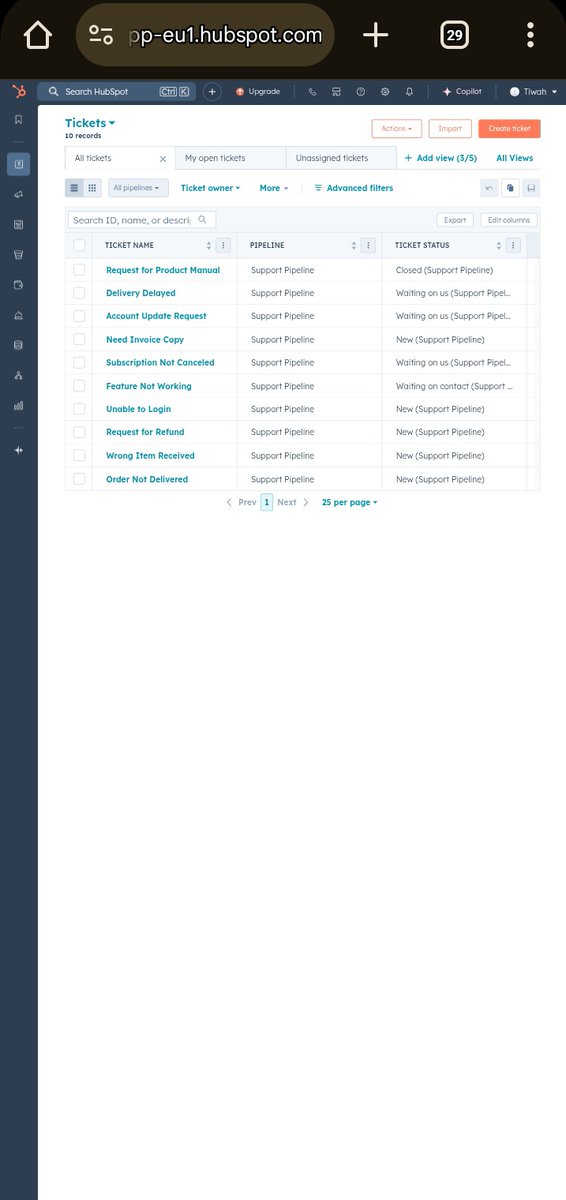 ruqayyahib's tweet image. Today, I explored HubSpot and created some fake contact lists and support tickets just to get familiar with the interface. There is absolutely more to learn. I also found out about HubSpot Academy, and I&apos;ll be taking some free courses soon to deepen my knowledge. #Day 18