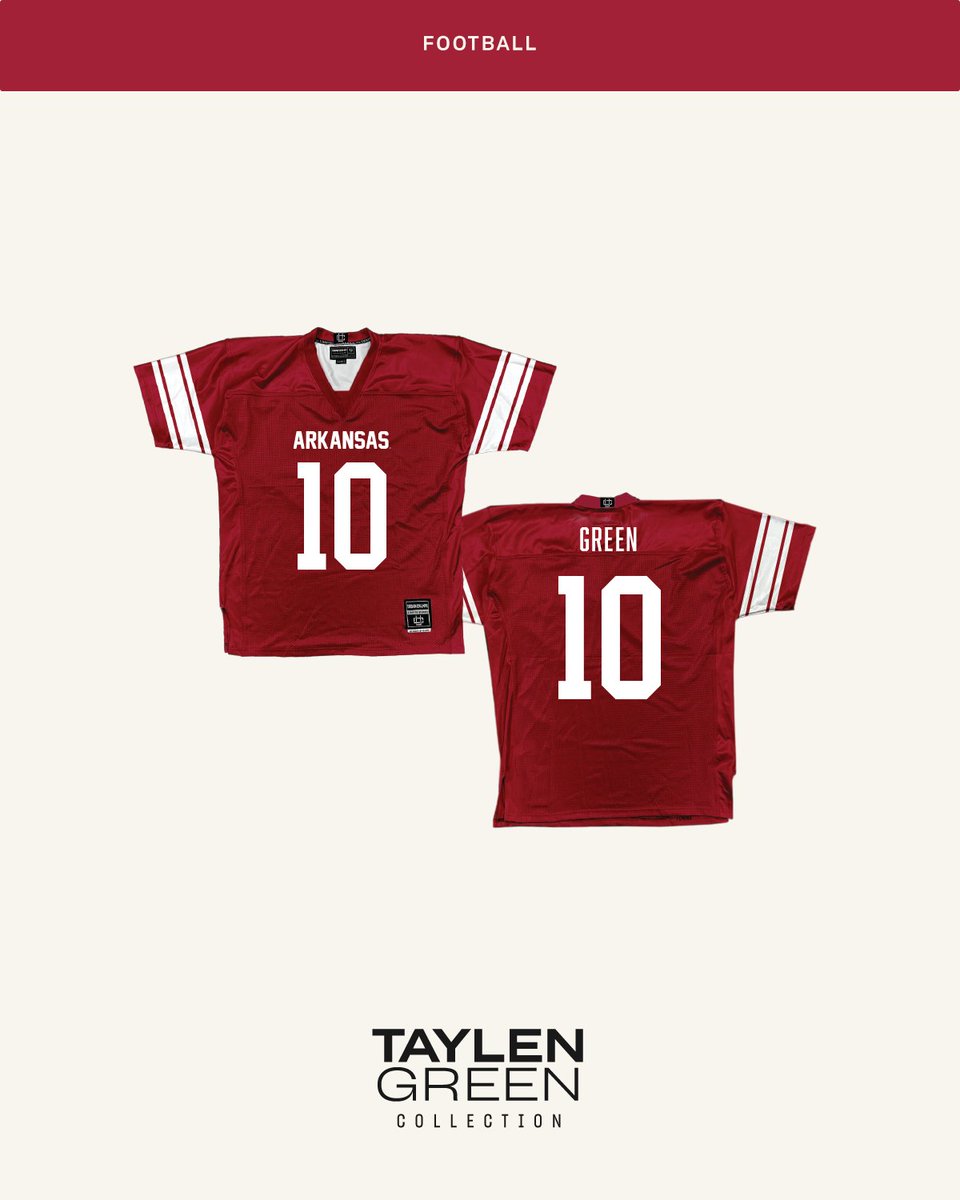 Arkansas NIL Store (@arkansasnil) on Twitter photo Shop Taylen Green’s official NIL <a href="/RazorbackFB/">Arkansas Razorback Football</a> apparel! Support Taylen directly and rep the Hogs in style! 🐗🔥
➡️ nil.store/arkansas/ark-t… Shop Taylen Green’s official NIL <a href="/RazorbackFB/">Arkansas Razorback Football</a> apparel! Support Taylen directly and rep the Hogs in style! 🐗🔥
➡️ nil.store/arkansas/ark-t…