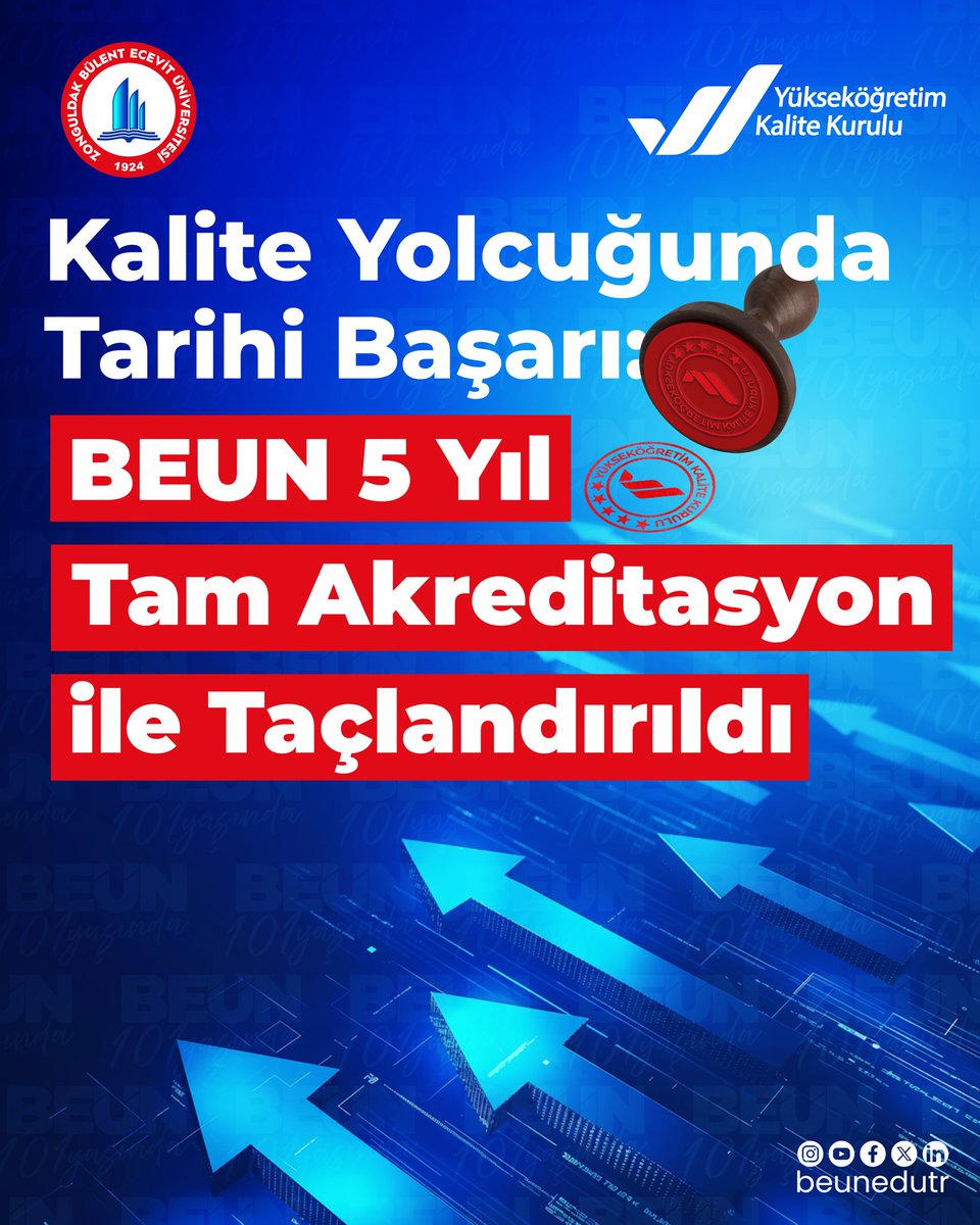 ihozolcer's tweet photo. Yükseköğretim Kalite Kurulu (YÖKAK) tarafından yapılan değerlendirme sonucunda, üniversitemiz 5 yıl süreyle tam kurumsal akreditasyon almaya hak kazandı.

Bu süreçte tüm akademik ve idari birimlerimizle daha kapsamlı ve özverili çalışmalar ortaya koymayı hedef edinerek faaliyetlerimizi titizlikle sürdürdük. Bugün aldığımız 5 yıllık tam akreditasyon kararı, bu sürecin ne kadar doğru yönetildiğini ve ne denli güçlü bir kalite sistemi kurduğumuzu apaçık bir şekilde ortaya koymaktadır.

Bu önemli süreçte desteklerini bizden hiçbir zaman esirgemeyen, yol gösterici yaklaşımıyla Üniversitemizin gelişimine katkı sağlayan başta YÖKAK Başkanımız Sayın Prof. Dr. Ümit Kocabıçak olmak üzere YÖKAK Değerlendirme Komisyonu Üyelerine ve tüm YÖKAK ailesine, aynı zamanda yükseköğretimin stratejik gelişimine yenilikçi bakış açısıyla liderlik eden Yükseköğretim Kurulu Başkanımız Sayın Prof. Dr. Erol Özvar’a ve Yükseköğretim Kurulu üyelerine teşekkürlerimi sunuyorum. Bununla birlikte bu süreçte emeği geçen kıymetli akademik ve idari personelimiz ile değerli öğrencilerimize ve paydaşlarımıza da en içten teşekkür ediyorum. 

#YükseköğretimKaliteKurulu #YÖKAK #Yükseköğretim #KaliteYolculuğu #Kalite #Akreditasyon
@YuksekogretimK @erolozvar
@ykalitekurulu @ukocabicak
#BEUN @beunedutr