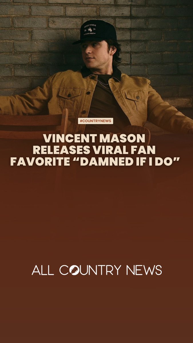 AllCountryNews's tweet image. .@VincentMason_ is back with Damned If I Do — a groovy, gut-wrenching heartbreak anthem fans begged for. Think John Mayer vibes with Southern grit. Stream it now and feel every damn word. 💔🔥 #VincentMason #DamnedIfIDo #NewCountry