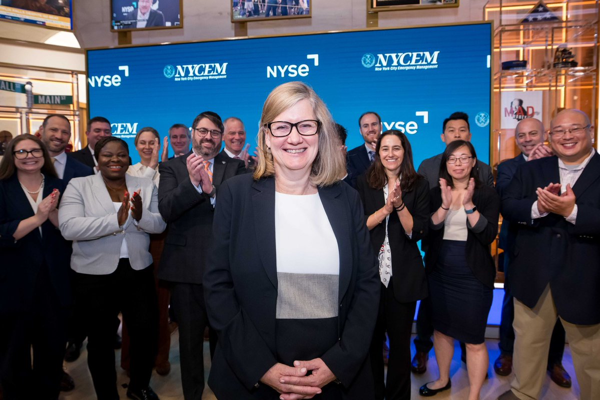 NYC Emergency Management rang the <a href="/NYSE/">NYSE 🏛</a> Opening Bell to honor the people and partnerships that keep New York City prepared. First Deputy Commissioner Christina Farrell joined NYCEM staff, CERT volunteers, and community partners to highlight the vital role of emergency management