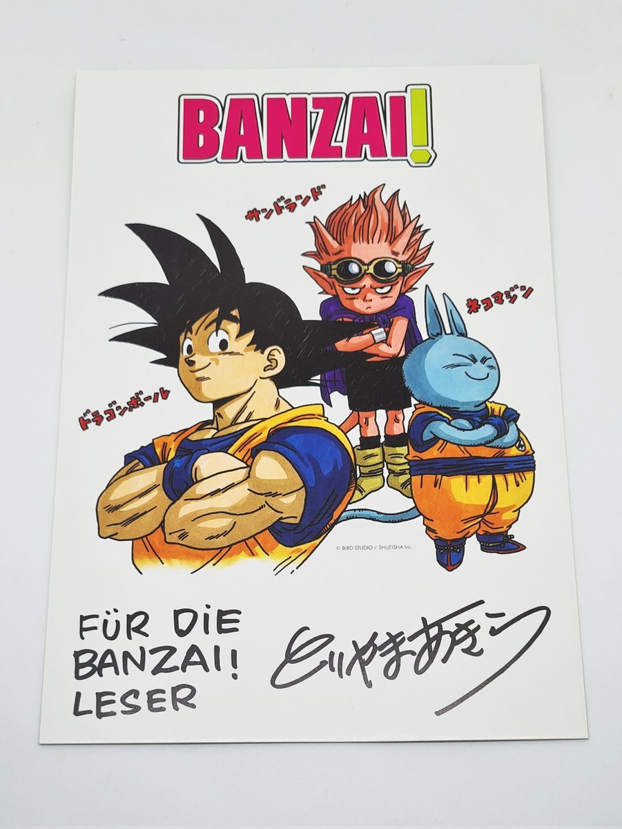 eduhern's tweet image. Banzai! (Magazine). Junio de 2004, Carlsen Verlag.

Revista alemana de manga que incluye, entre otros, el cap. 3 de Nekomajin Z. Además, documenta la visita de Toriyama a la Leipzig Book Fair, con entrevista incluida.

Contiene también una réplica del shikishi que firmó el Sensei