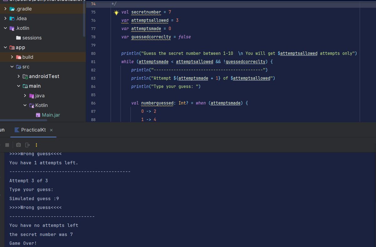 P_r_a_t_i_k_149's tweet image. for, while, do-while... Day 4 of Kotlin learning was all about making the code go round and round (the right way! 😉). Which loop type do you find most versatile? #Coding #KotlinDev #AndroidDevelopment