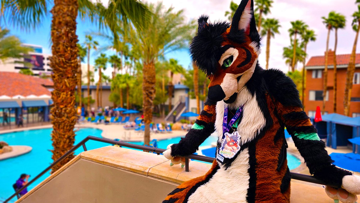 Serious question, Should I cannonball into this pool like the feral menace I am? #FursuitFriday 

📸: <a href="/RonnieNoodles/">Ronnie 🍜🐉🔜 Infurnity, MFF</a> 
🪡: <a href="/TwinkyArts/">Twinky Arts✨</a>