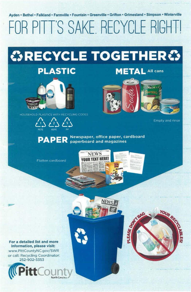Week of July 21st: Trash Collection ONLY

For trash and recycling questions, please call Public Works at (252)-756-2221 Ext. 2412, or, Customer Service at (252)-756-2221 Ext. 8009.

For additional information go to wintervillenc.com/trash-recyclin….