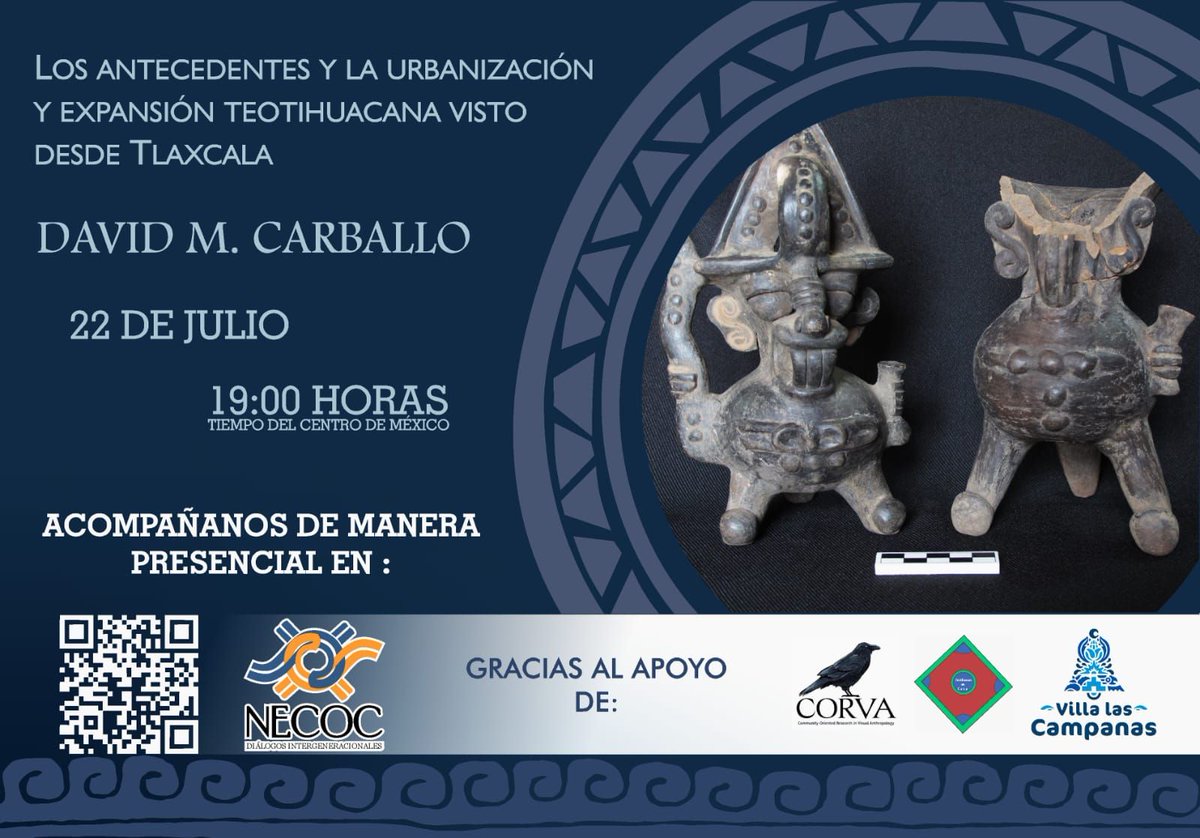 Para los quienes andan por #Teotihuacan o quieren viajar desde #Tlaxcala.  Este martes a las 7 presencial en el centro comunitario NECOC. Luego lo suben al YouTube de Teotihuacan en Casa