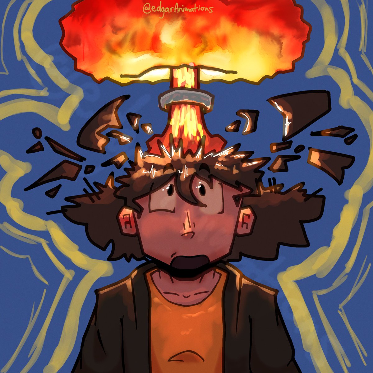 EdgarAnimation's tweet image. Who tf put the hiroshima bomb on his hair!?!?!?!?!?!?