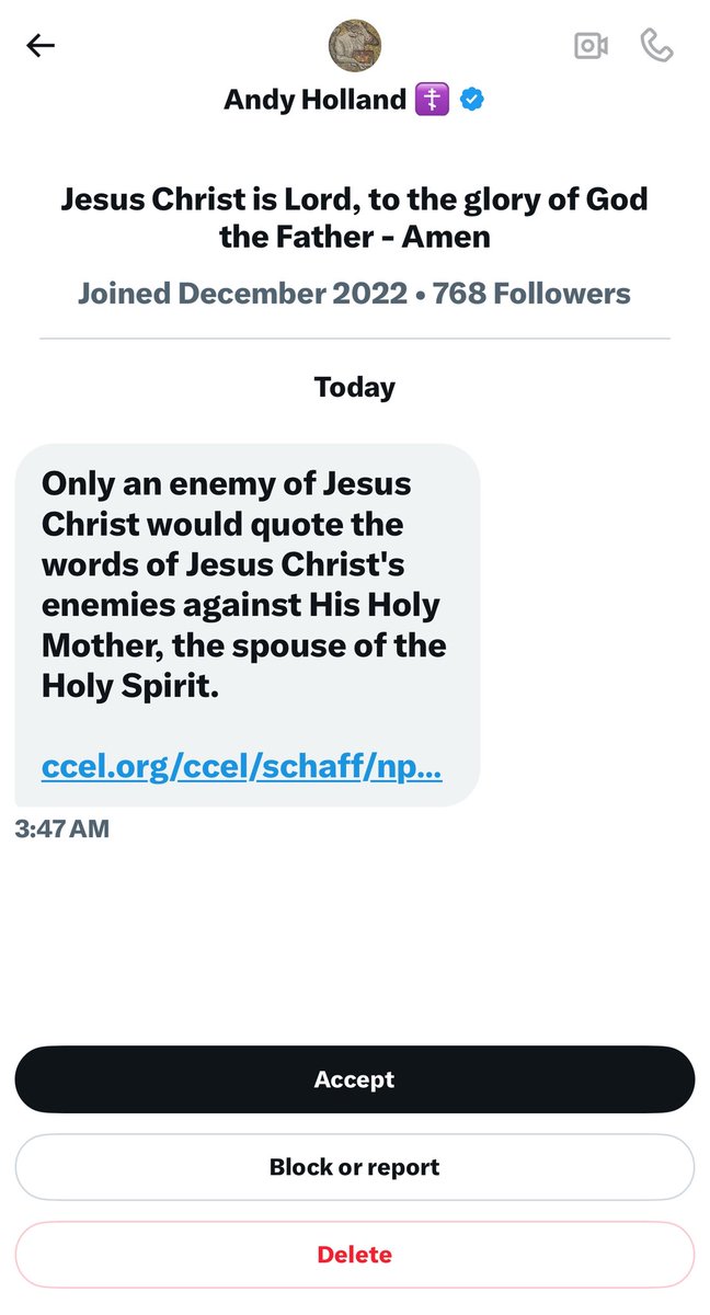 Ken_FiveSolas's tweet image. The brigade of Catholics are seething over my Mary remark. Let the Block continue.