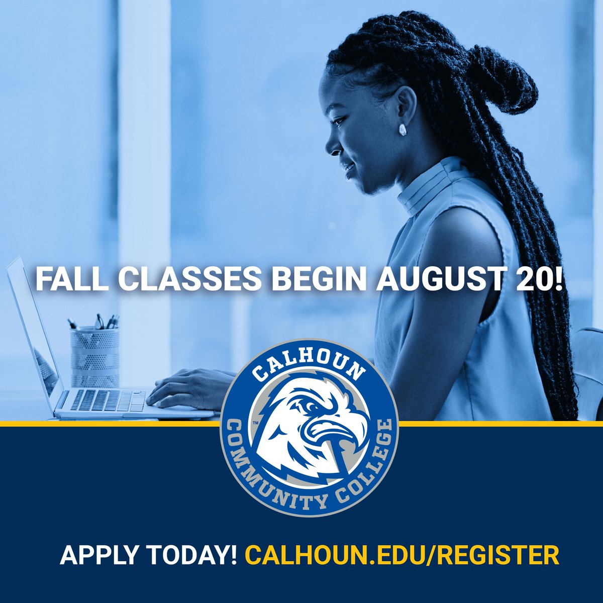 CalhounCollege's tweet image. 🍂 Fall Semester is right around the corner! Whether you’re interested in top-rated Health Sciences programs, Warhawk Athletics, or fun campus activities, we’ve got something for you! 👉Apply today at calhoun.edu/register – classes start August 20th!