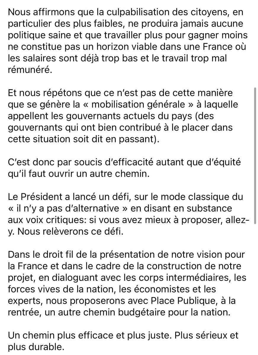 rglucks1's tweet image. Sur le budget, la notion d’effort et l’impérieuse nécessité de la justice.
Nous sommes convaincus qu’un autre chemin est possible.