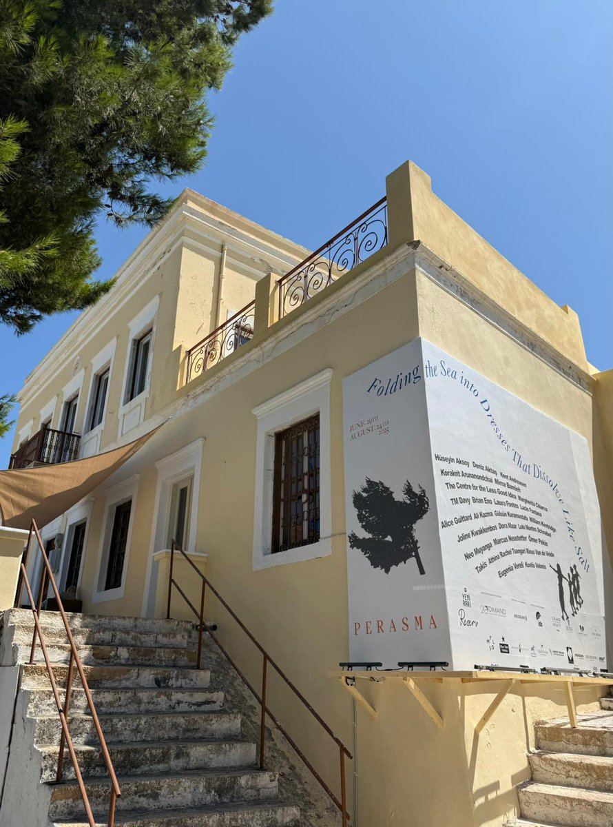 Contemporaryist's tweet image. #OngoingExhibition:
Perasma’s new exhibition in Leros, "Folding The Sea Into Dresses That Dissolve Like Salt", is open until August 24, 2025.