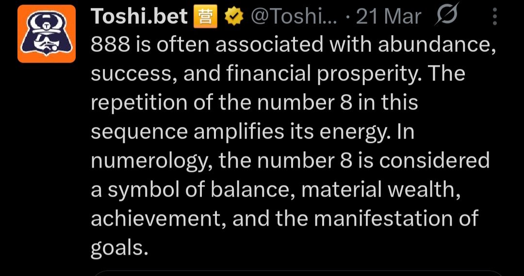 gryptardio's tweet image. I have a theory the $GAMBLE TGE will be on August 8th:
August 8=8/8
8/8=88
88=angel number for prosperity
Token supply is 888,888,888 - also a play on the angel number for prosperity as Toshi mentioned after announcing the supply back in March