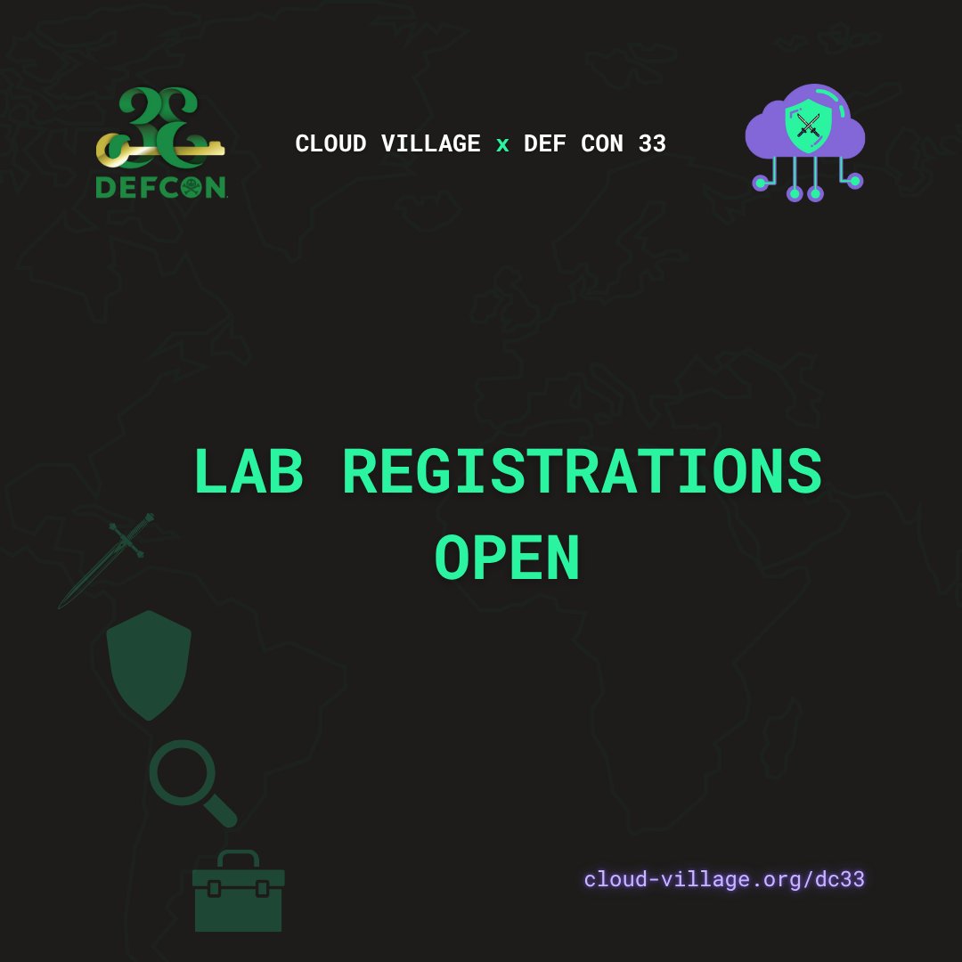 cloudvillage_dc's tweet image. 🚨 Pre-Registration is LIVE for Cloud Village Labs! 🚨
Planning to hit up @defcon 33? Lock in your seat for our hands-on lab sessions NOW! 🧪☁️
🔗 forms.gle/pukvJvj5xoprwL…
#CloudVillage #DEFCON33 #CloudSecurity #HackerSummerCamp #HandsOnSecurity
