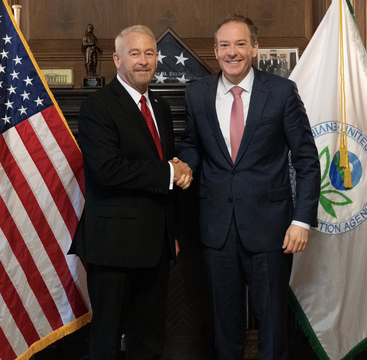 epaleezeldin's tweet image. U.S. Amb to Mexico Ron Johnson and Mexico’s delegation are here at EPA HQ today as negotiations ramp up to reach a permanent 100% solution to urgently end the Tijuana River sewage crisis. The Trump EPA is fighting hard to deliver clean air, land, and water for ALL Americans!