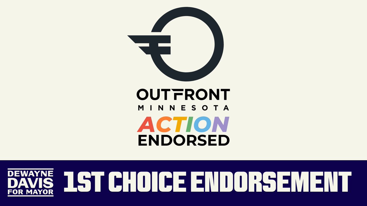 DeWayneForMPLS's tweet image. I am so excited that @OutFrontPAC has endorsed my campaign! As a Black, gay man who has worked to support LGBTQIA+ people for my entire life, it's incredibly meaningful to have the support of OutFront Action.
