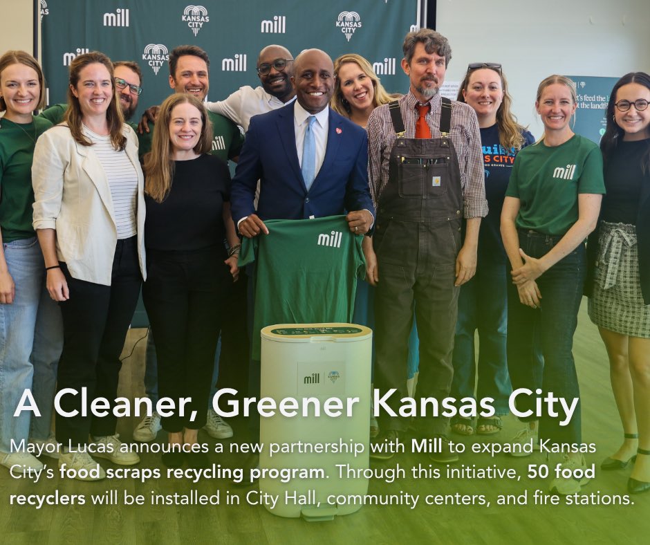 Mayor Lucas announced a new partnership with Mill, the odorless and effortless food recycler, to expand the city’s food scraps recycling program. 

kcmo.gov/news