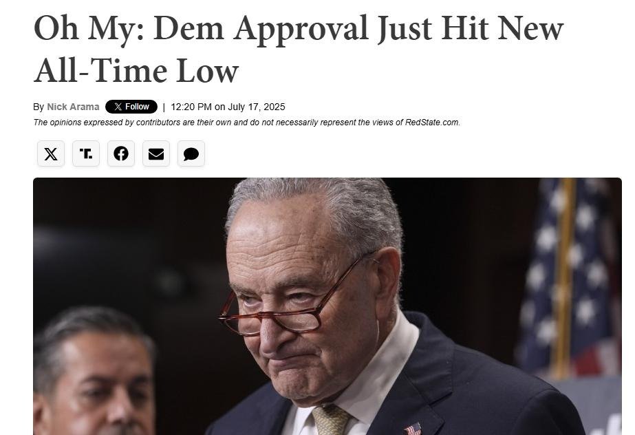DavidMMcintosh's tweet image. "Only 19% of registered voters approve of the way Democrats in Congress are handling their job."
BRUTAL!