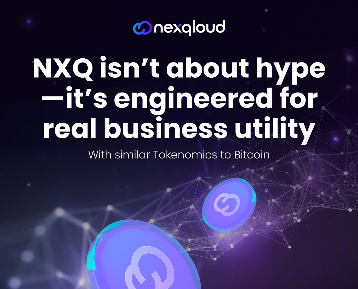 ⚡️ NXQ isn’t about hype—it’s engineered for real business utility.

Organizations need NXQ to use NexQloud’s decentralized cloud services—joining traditional finance with DeFi. Smart contracts handle the conversion, so companies pay in fiat and the platform takes care of the