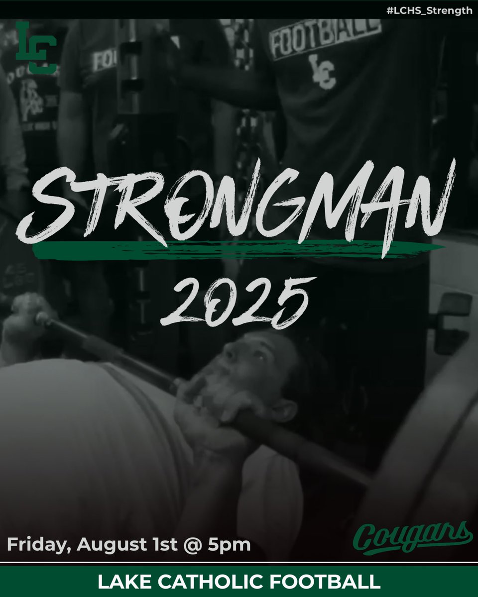 Lake Catholic Strength & Conditioning (@lchs_strength) on Twitter photo STRONGMAN 2025
All Friends/Family of the Football Program are welcome to join as our team COMPETES to decide who will be crowned Offseason Team Champions!
Who’s coming out on top?!
#TeamIannini #TeamLoncar #TeamMalchesky #TeamZappitelli
<a href="/LCCougarFB/">Lake Catholic Football</a> <a href="/LCCougarsAD/">Lake Catholic HS Athletics</a> <a href="/lakecatholic/">Lake Catholic</a> STRONGMAN 2025
All Friends/Family of the Football Program are welcome to join as our team COMPETES to decide who will be crowned Offseason Team Champions!
Who’s coming out on top?!
#TeamIannini #TeamLoncar #TeamMalchesky #TeamZappitelli
<a href="/LCCougarFB/">Lake Catholic Football</a> <a href="/LCCougarsAD/">Lake Catholic HS Athletics</a> <a href="/lakecatholic/">Lake Catholic</a>