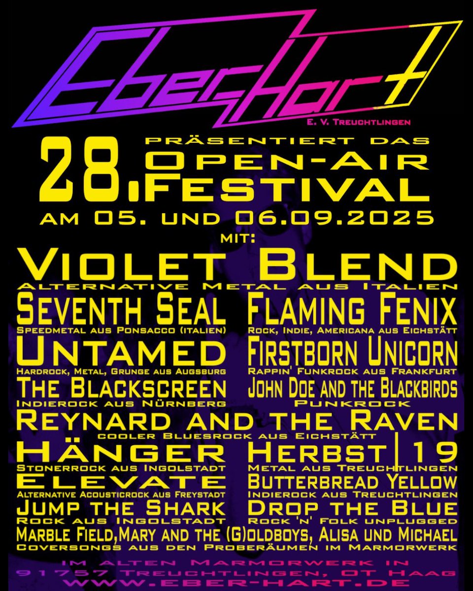Violet Blend (@violetblend) on Twitter photo || Glad to announce that we'll be performing at the legendary <a href="/eberhart_ev/">Eber-Hart e.V.</a> on Saturday, 6 September 2025, Treuchtlingen, Deutschland 🇩🇪💜
We can't wait to be on the stage in Germany!
🎫 Tickets at eber-hart.de ||
.
#violetblend #eberhartfestival #germany #Deutschland || Glad to announce that we'll be performing at the legendary <a href="/eberhart_ev/">Eber-Hart e.V.</a> on Saturday, 6 September 2025, Treuchtlingen, Deutschland 🇩🇪💜
We can't wait to be on the stage in Germany!
🎫 Tickets at eber-hart.de ||
.
#violetblend #eberhartfestival #germany #Deutschland