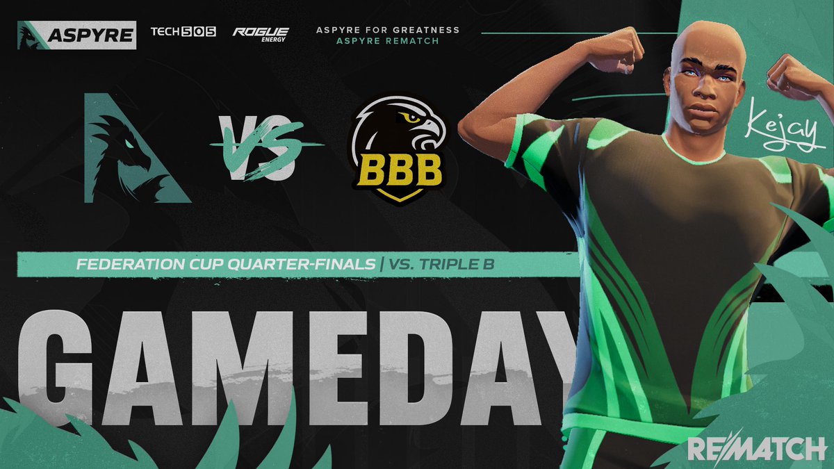 🟢GAMEDAY IS UPON US🟢

Aspyre Rematch (#2 EU)
🆚
<a href="/TripleB_Rematch/">Triple B</a> (#7 EU)

Starting Lineup:
🐉<a href="/KejayRL/">Kejay</a>
🐉<a href="/Spiixyy_/">Spiixy</a>
🐉@TomasFerreira21
🐉<a href="/FedeJoestarRM/">Federico Berti</a>
🐉@IJuiujo9777

🕐 1:00 PM EST
📺 Twitch.tv/RematchEsports

#A4G🐉 #Rematch🏟️ #Soccer⚽️ #Esports🎮