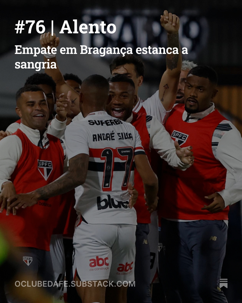 efemello's tweet image. Com atraso, texto sobre o empate em Bragança e a importância do nosso 10.
Luciano, nosso anárquico favorito.
O cara com o pulso dos 90 minutos, as veias conectadas ao jogo, a energia vital para mostrar e relembrar a todos o que é o São Paulo.
oclubedafe.substack.com/p/76-alento