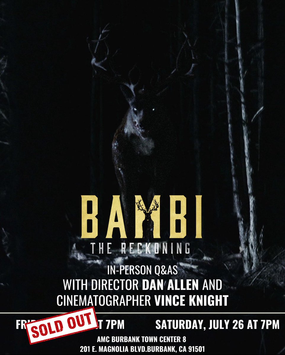 Bambi_horror's tweet image. Friday night sold out! Still select tickets for Saturday available with director Dan Allen and cinematographer Vince Knight. Don't miss out!