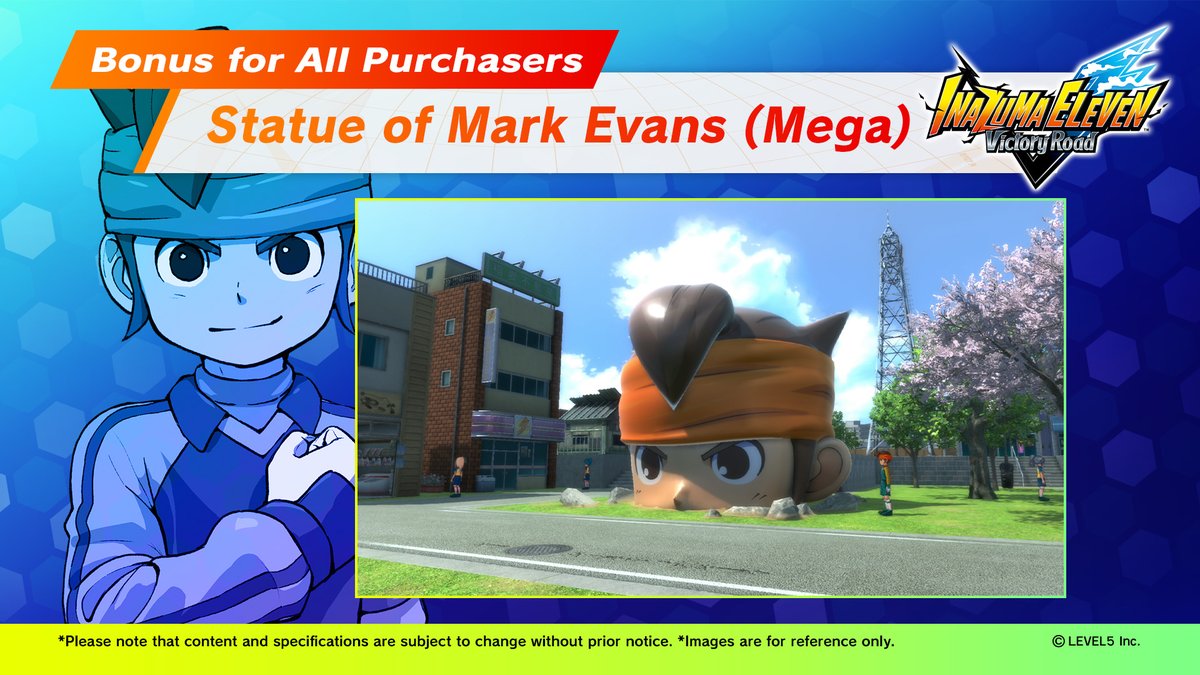 InazumaSeries's tweet image. Additional Bonus Item for the Release Date Change
 
As a token of our appreciation, and to apologize for the extended wait due to the release date change, we will be gifting all purchasers an in-game bonus item, the "Bond Object: Statue of Mark Evans (Mega)."
Thank you for your…