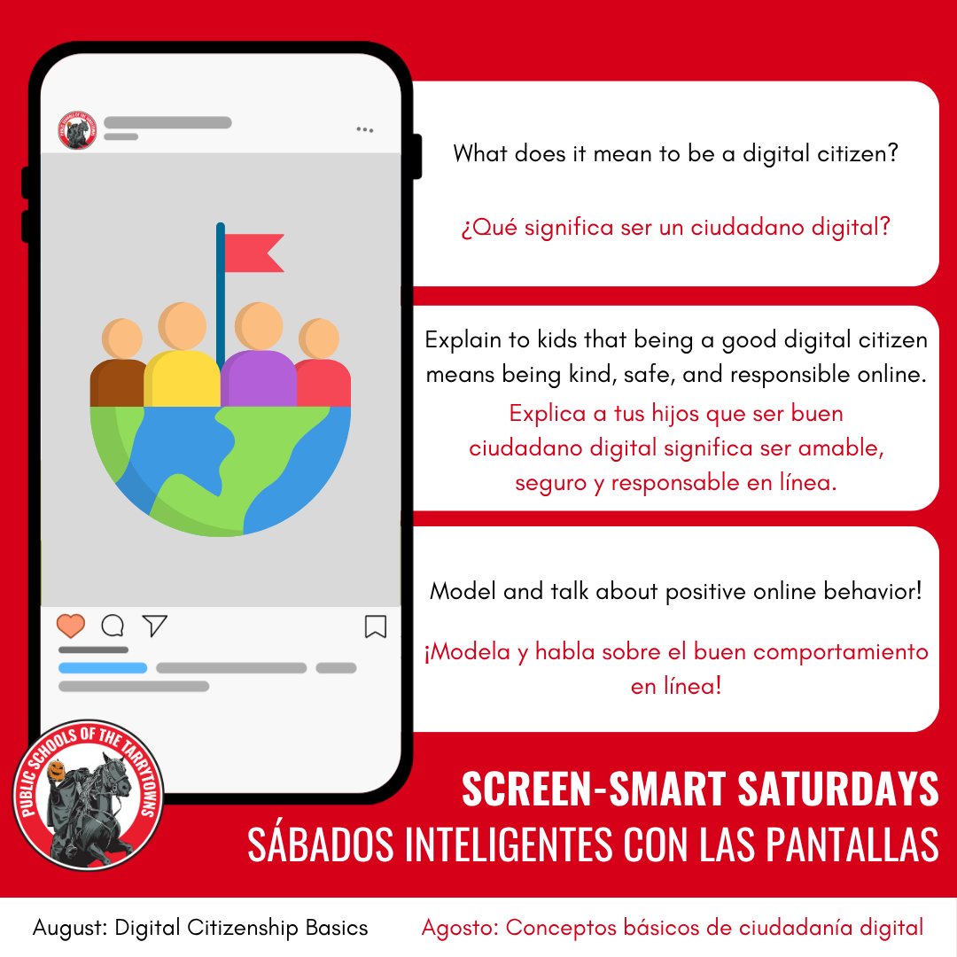 ufsdtarrytowns's tweet photo. What does it mean to be a digital citizen? 🌍
Explain to kids that being a good digital citizen means being kind, safe, and responsible online. 💬
Model and talk about positive online behavior! 🌟
#ScreenSmartSaturdays https://t.co/ch8AkAYjbg