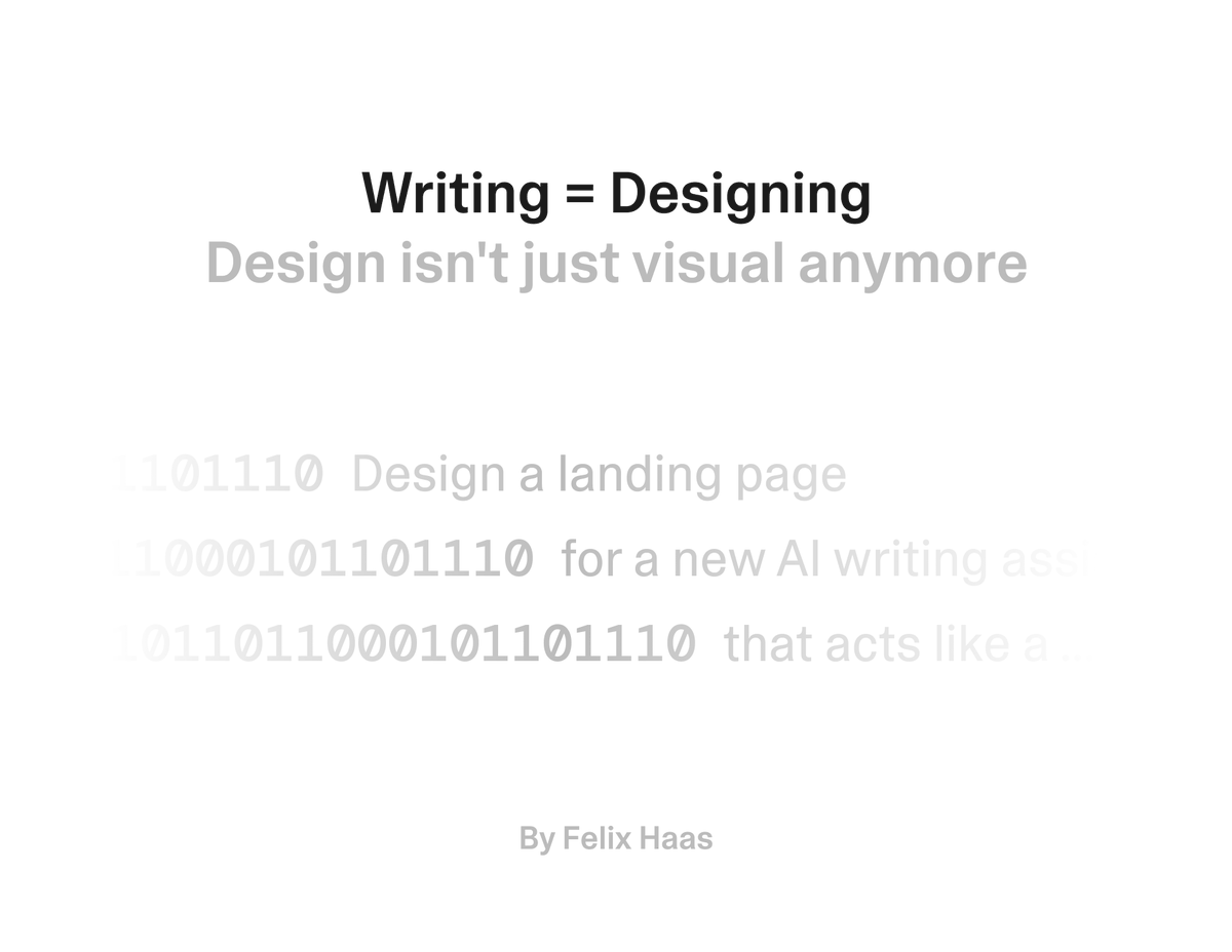 felixhhaas's tweet image. Good writing is the most underrated design skill!
Here’s why:
In the early days of computing, you had to write code to interact with machines.
Only specialists knew how. Everyone else was locked out.
Then came graphical interfaces.
Concepts like windows, icons, menus, and the…