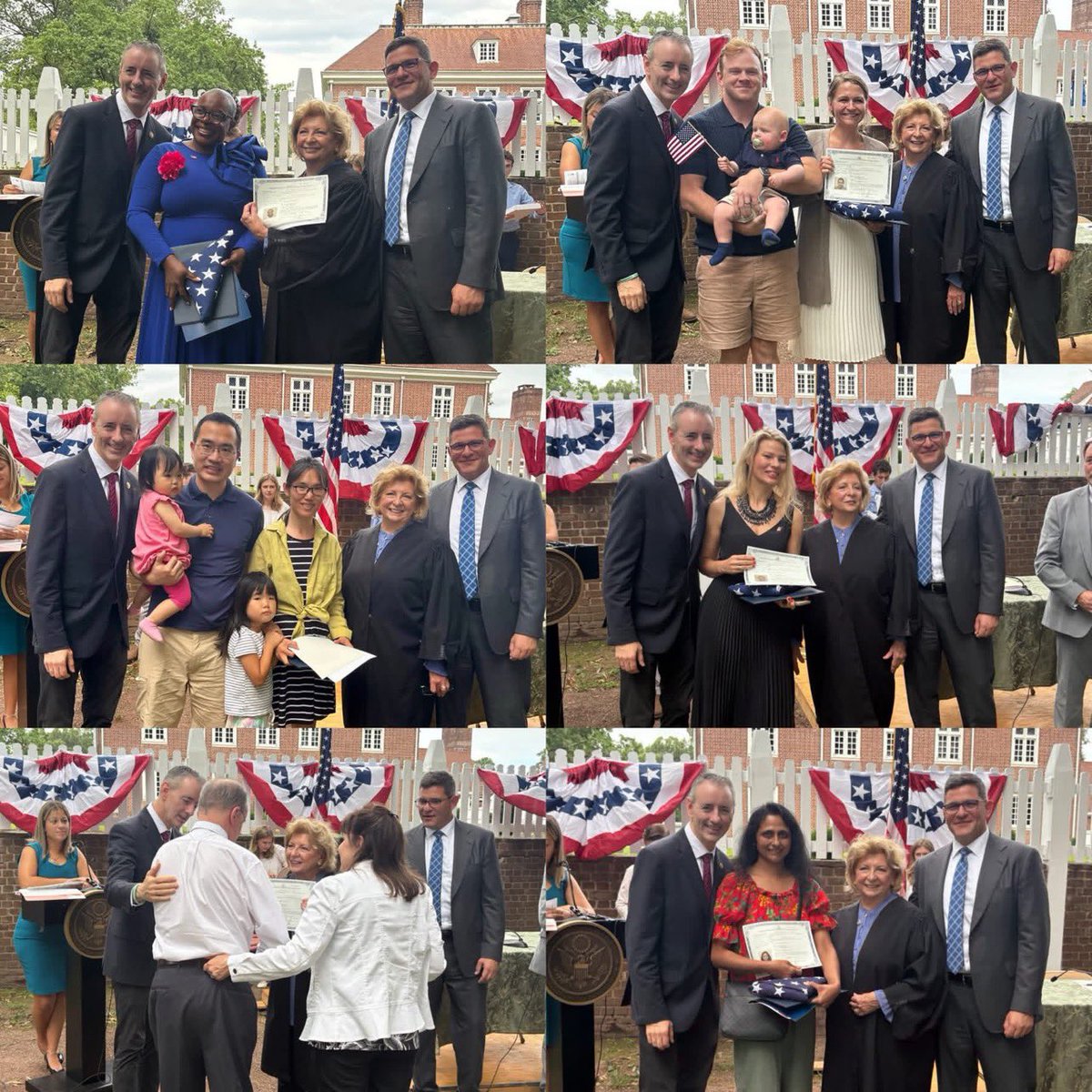 RepBrianFitz's tweet image. This morning, at historic Pennsbury Manor—a place rooted in our nation’s founding values—I had the honor of helping 38 individuals take the Oath of Allegiance and become American citizens.
Please join me in applauding and congratulating these remarkable individuals for the…