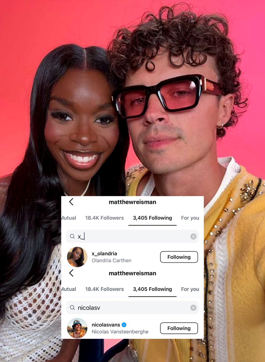 nicolandriahub's tweet image. Celebrity designer/stylist Matthew Reisman has followed both Nic and Olandria on instagram 💖
He worked with the LI S6 winners Serena and Kordell previously and celebrities such as Cardi B, Megan Thee Stallion, Lady Gaga etc.
#LoveIslandUSA #Nicolandria