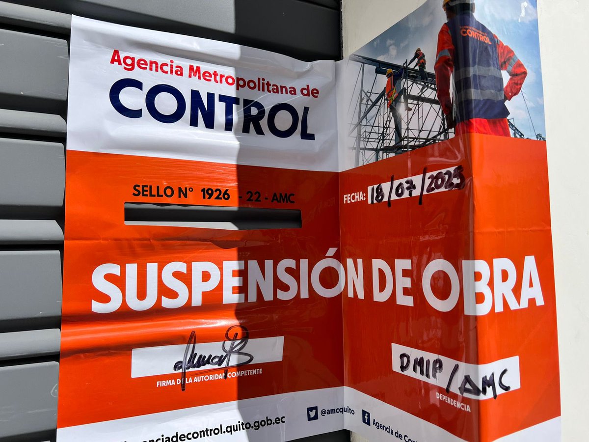 amcquito's tweet photo. Buen día @LaCarol_M agradecemos su mensaje. Nos encontramos atentos del caso expuesto. 

🛂 Nuestros funcionarios han acudido al lugar y se ha verificado por segunda ocasión, la destucción de nuestros sellos que, como sabemos, es un delito.

Se han colocado los sellos con la fecha actual y hemos comunicado a las personas presentes en el predio las consecuencias penales que trae la reapertura de la obra suspendida.

Actuamos de acuerdo a nuestras competencias, al igual que estamos agilizando la denuncia respectiva ante @FiscaliaEcuador, con el fin de hacer respetar las normativas municipales y la ley.