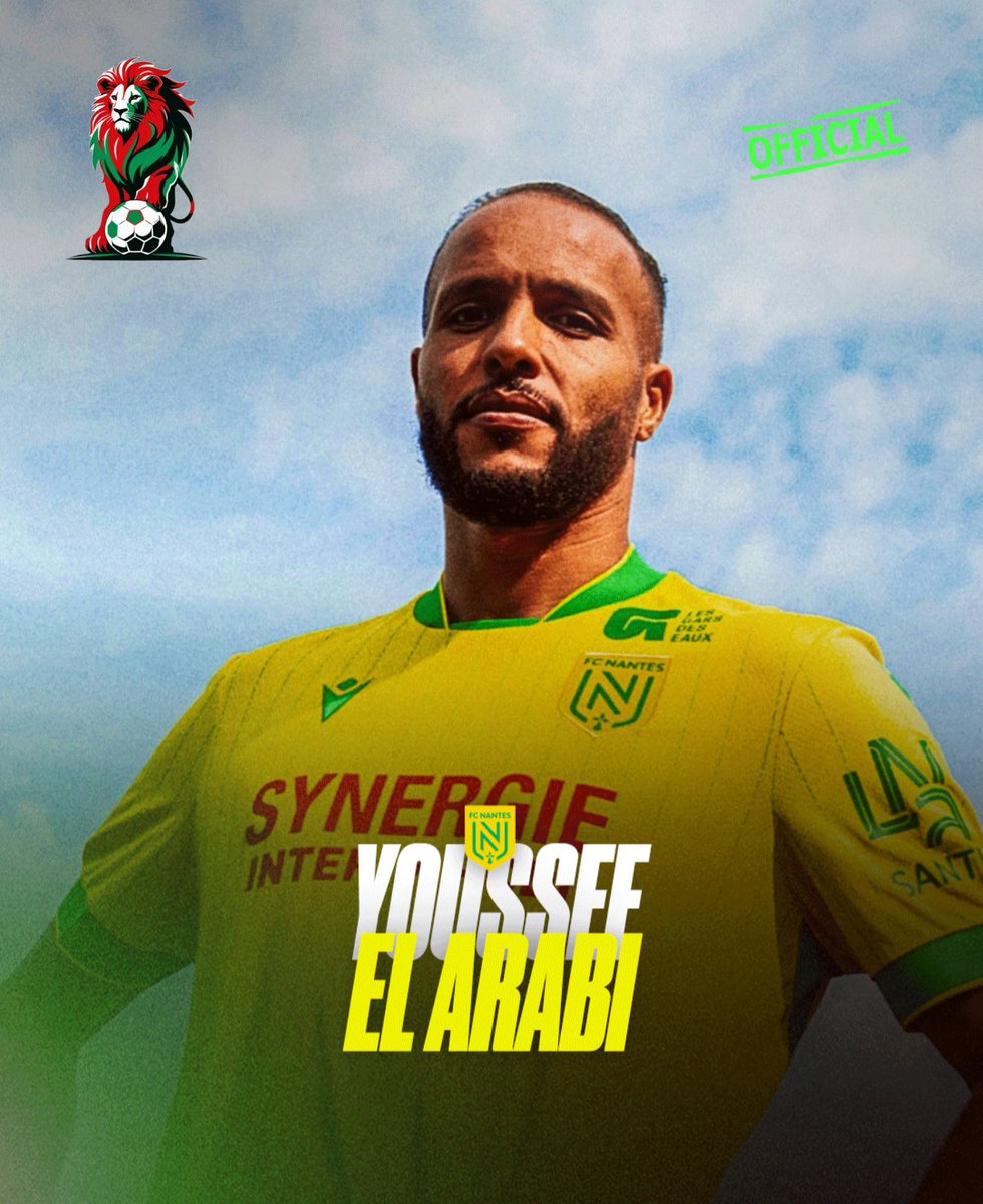 onzedatlas's tweet image. Youssef El Arabi officiellement un joueur du FC Nantes… le joueur de 38ans revient en Ligue1