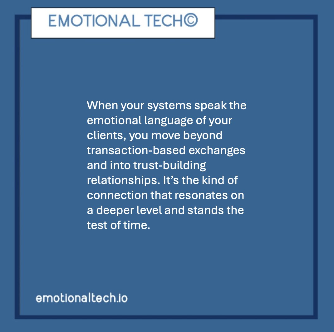 Emotional_Tech's tweet image. We all want to feel seen, heard, and understood. We want to feel validated in a way that speaks “He/She gets me.” How you #structure your knowledge to scale that level of #trust determines whether elite leaders will speak those words to you.