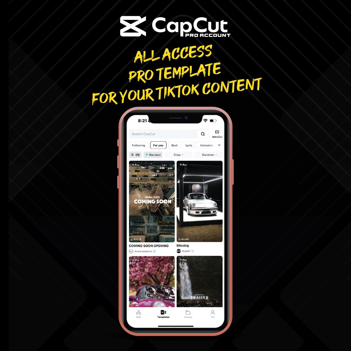 Hello guys, i'm selling CapCut Pro account. spread it for my rezeki.

1 DEVICE
1 Month - RM15

2 DEVICE
1 Month - RM25

3 DEVICE
1 Month - RM35

wasap.my/60182796650