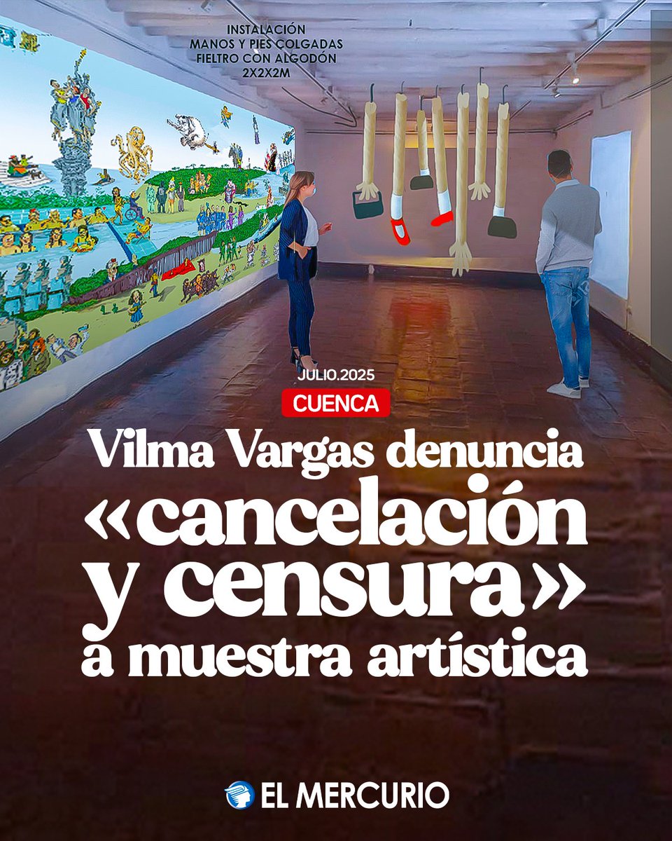 elmercurioec's tweet photo. #CUENCA | La artista Vilma Vargas acusa a la Casa de la Cultura del #Azuay de cancelar sin explicación su muestra El jardín de las malicias: https://t.co/DI5j76ORJv https://t.co/rO7WFv86Pr