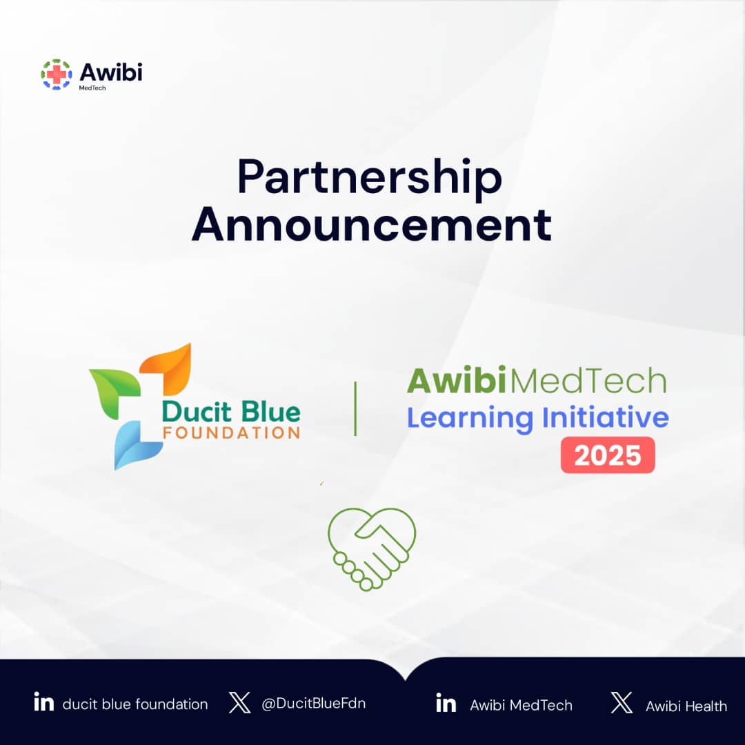 Ducit Blue Foundation (2025 Antibiotic Guardian Award winner in partnership with Awibi Medtech to launch the 2025 Learning Initiative on Data Sci. for Health &amp; Digital Health Leadership
Apply now:
DH: bit.ly/Awibi2025DH
DS: bit.ly/Awibi2025DS 
<a href="/AwibiHealth/">Awibi LTD</a>