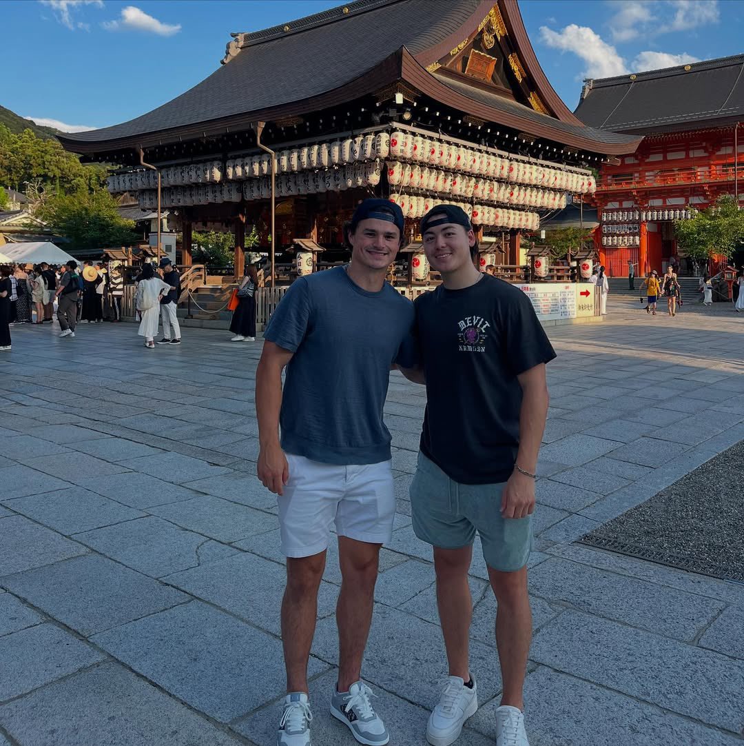 NHLPA's tweet image. Exploring and training in Japan… Alex Turcotte and Jordan Spence are doing their offseason right 🌏
📸: Alex Turcotte (IG)