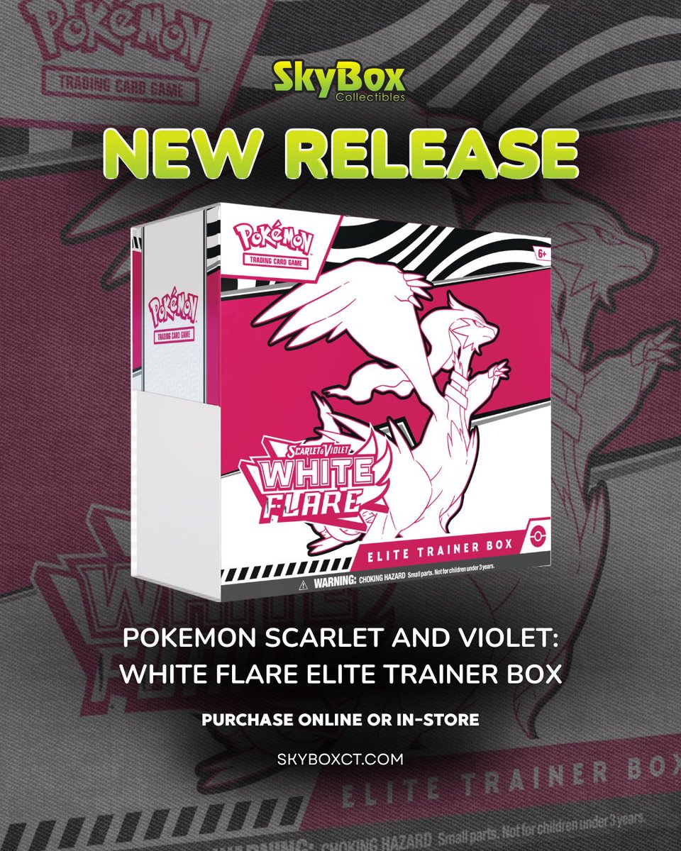 SkyboxCollect's tweet image. Friday 7/18
Pokemon Scarlet and Violet: Black Bolt Elite Trainer Box
Pokemon Scarlet and Violet: White Flare Elite Trainer Box
Pokemon TCG: Masks of Ogerpon Premium Collection Box
Weiss Schwarz: MyGO!!!!!! X Ave Mujica Booster Display